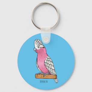 Galah vogelcartoon sleutelhanger