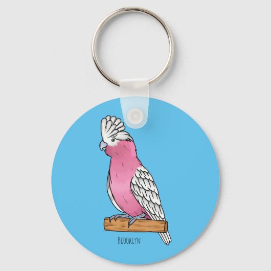 Galah vogelcartoon sleutelhanger (Voorkant)