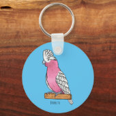 Galah vogelcartoon sleutelhanger (Voorkant)