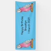 Galah vogelcartoon spandoek (Verticaal)