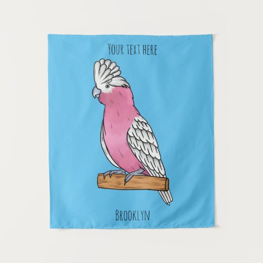 Galah vogelcartoon wandkleed (Voorkant)