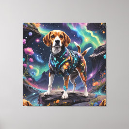 „Galaktischer Beagle: Kosmischer Lauf“ Canvas Afdruk