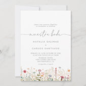 Galant Wildflower Front & Back Nuestra Boda Kaart (Voorkant)