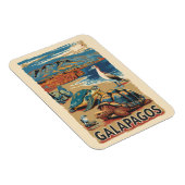Galapagos Animals Travel Art Vintage Magneet (Rechterzijde)