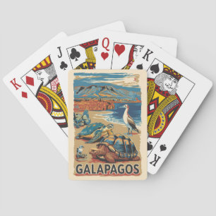 Galapagos Animals Travel Art Vintage Pokerkaarten