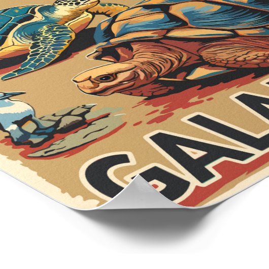 Galapagos Animals Travel Art Vintage Poster (Hoek)