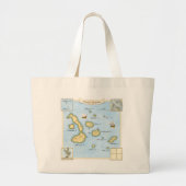 Galapagos Archipel Map met Zeilschepen en A Grote Tote Bag (Voorkant)
