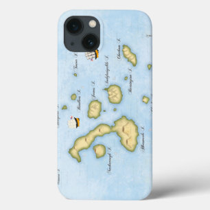 Galapagos Archipel Nautical Map met Schepen Case-Mate iPhone Case