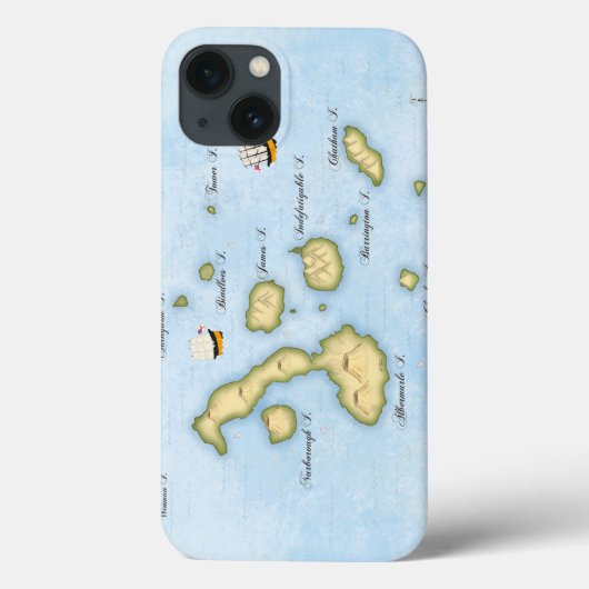 Galapagos Archipel Nautical Map met Schepen Case-Mate iPhone Case (Achterkant)