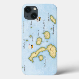 Galapagos Archipel Nautical Map met Schepen Case-Mate iPhone Case