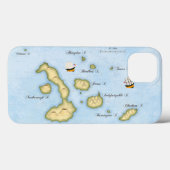 Galapagos Archipel Nautical Map met Schepen Case-Mate iPhone Case (Achterkant (horizontaal))