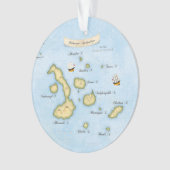 Galapagos Archipel Nautical Map met Schepen Ornament (voorkant)