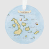 Galapagos Archipel Nautical Map met Schepen Ornament (voorkant)