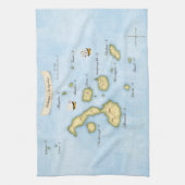 Galapagos Archipel - Nautische kaart met scheepske Theedoek (Verticaal)