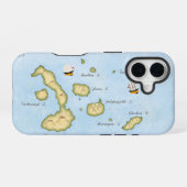 Galapagos Archipelago - kaart met Britse schepen iPhone 16 Hoesje (Achterkant horizontaal)