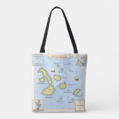  Galapagos Archipelago-kaart met zeilschip Tote Bag (Achterkant)