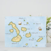 Galapagos Archipelago kaart Tropische eilanden (Staand voorkant)