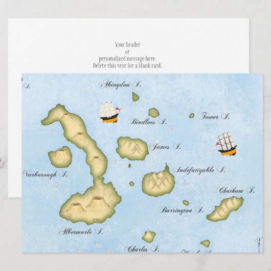 Galapagos Archipelago kaart Tropische eilanden (Voorkant / Achterkant)