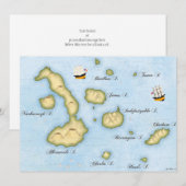 Galapagos Archipelago kaart Tropische eilanden (Voorkant / Achterkant)
