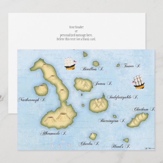 Galapagos Archipelago kaart Tropische eilanden (Voorkant / Achterkant)