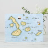 Galapagos Archipelago kaart Tropische eilanden (Staand voorkant)