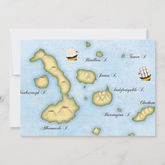 Galapagos Archipelago kaart tropische eilanden (Voorkant)