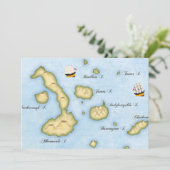 Galapagos Archipelago kaart tropische eilanden (Staand voorkant)