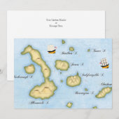 Galapagos Archipelago kaart tropische eilanden (Voorkant / Achterkant)