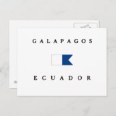 Galapagos Ecuador Alpha Dive-vlag Briefkaart (Voorkant / Achterkant)