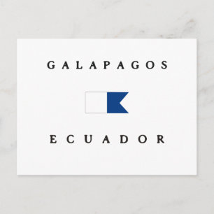 Galapagos Ecuador Alpha Dive-vlag Briefkaart