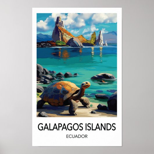 Galapagos Eiland Ecuador Reisposter Poster (Voorkant)