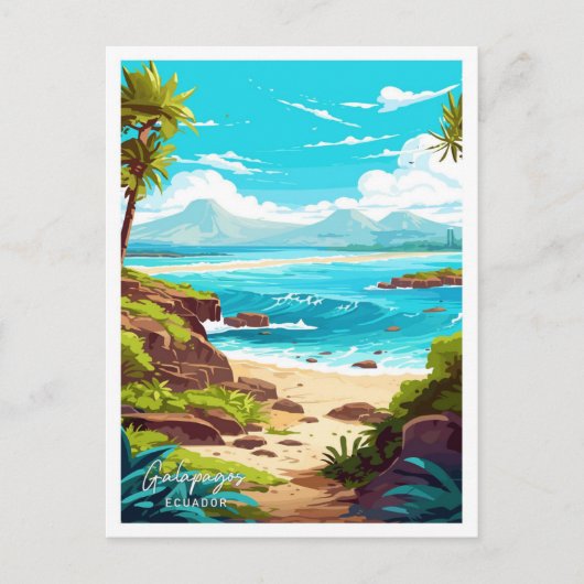 Galapagos Eilanden Ecuador Travel Illustration Briefkaart (Voorkant)