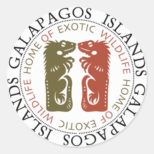 Galapagos-eilanden Iguanas Ronde Sticker (Voorkant)