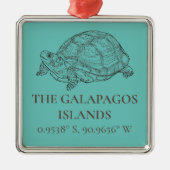 Galapagos-eilanden - Latitude & lengte Metalen Ornament (Voorkant)