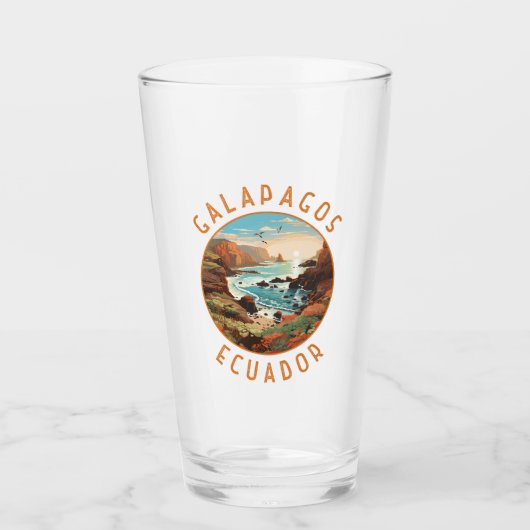 Galapagos Eilanden Retro Nastress Circle Glas (Voorkant)