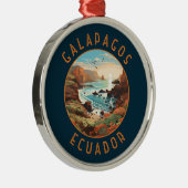 Galapagos Eilanden Retro Nastress Circle Metalen Ornament (Rechts)
