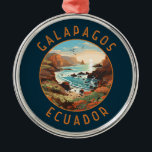 Galapagos Eilanden Retro Nastress Circle Metalen Ornament<br><div class="desc">Galápagos Eilanden in een vectorkunststijl. De Galapagoseilanden zijn een vulkanische archipel in de Grote Oceaan. Het wordt beschouwd als een van 's werelds meest vooraanstaande bestemmingen voor wildplassen.</div>