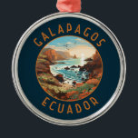 Galapagos Eilanden Retro Nastress Circle Metalen Ornament<br><div class="desc">Galápagos Eilanden in een vectorkunststijl. De Galapagoseilanden zijn een vulkanische archipel in de Grote Oceaan. Het wordt beschouwd als een van 's werelds meest vooraanstaande bestemmingen voor wildplassen.</div>