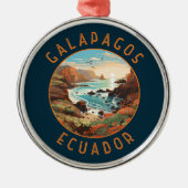 Galapagos Eilanden Retro Nastress Circle Metalen Ornament (Voorkant)
