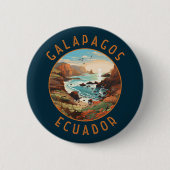 Galapagos Eilanden Retro Nastress Circle Ronde Button 5,7 Cm (Voorkant)