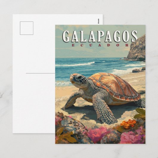 Galapagos Eilanden Reuzenschildpad Reizen Feestdagenkaart (Voorkant / Achterkant)