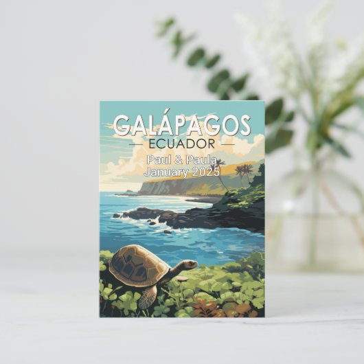 Galapagos Eilanden Reuzenschildpad Reizen Kunst Cu Briefkaart (Staand voorkant)