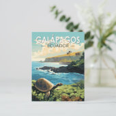 Galapagos Eilanden Reuzenschildpad Reizen Kunst Re Briefkaart (Staand voorkant)
