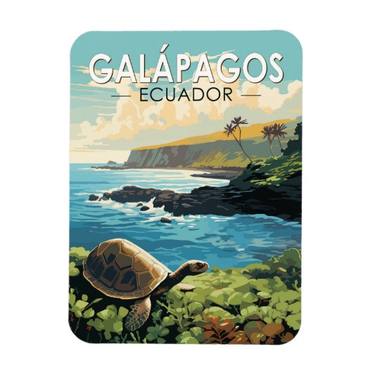 Galapagos Eilanden Reuzenschildpad Reizen Kunst Re Magneet (Verticaal)