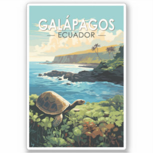 Galapagos Eilanden Reuzenschildpad Reizen Kunst Re Sticker