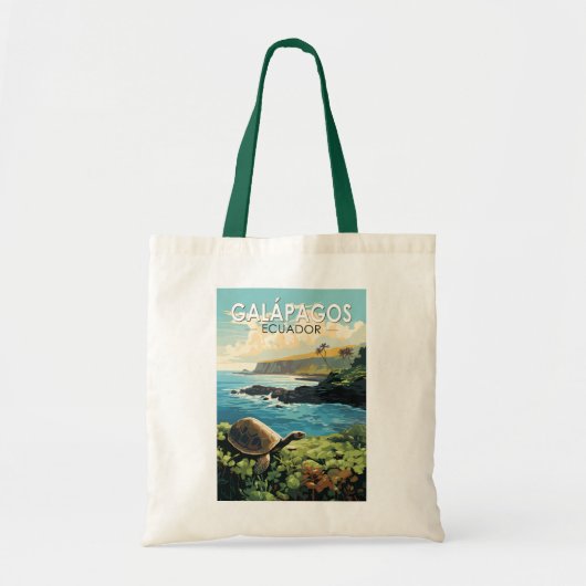 Galapagos Eilanden Reuzenschildpad Reizen Kunst Re Tote Bag (Voorkant)