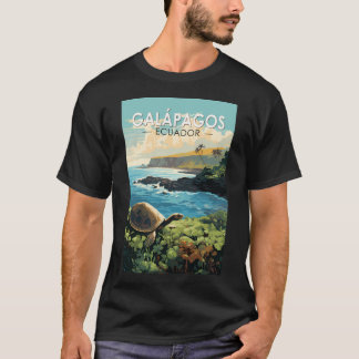 Galapagos Eilanden Reuzenschildpad Reizen Kunst T-shirt