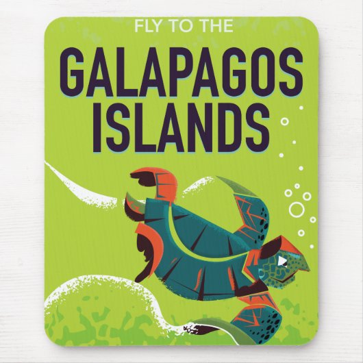 Galapagos-eilanden vintage reisaffiche kunst. muismat (Voorkant)