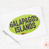 Galapagos-eilanden vintage reisaffiche kunst. ovale sticker (Envelop)