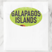 Galapagos-eilanden vintage reisaffiche kunst. ovale sticker (Tas)